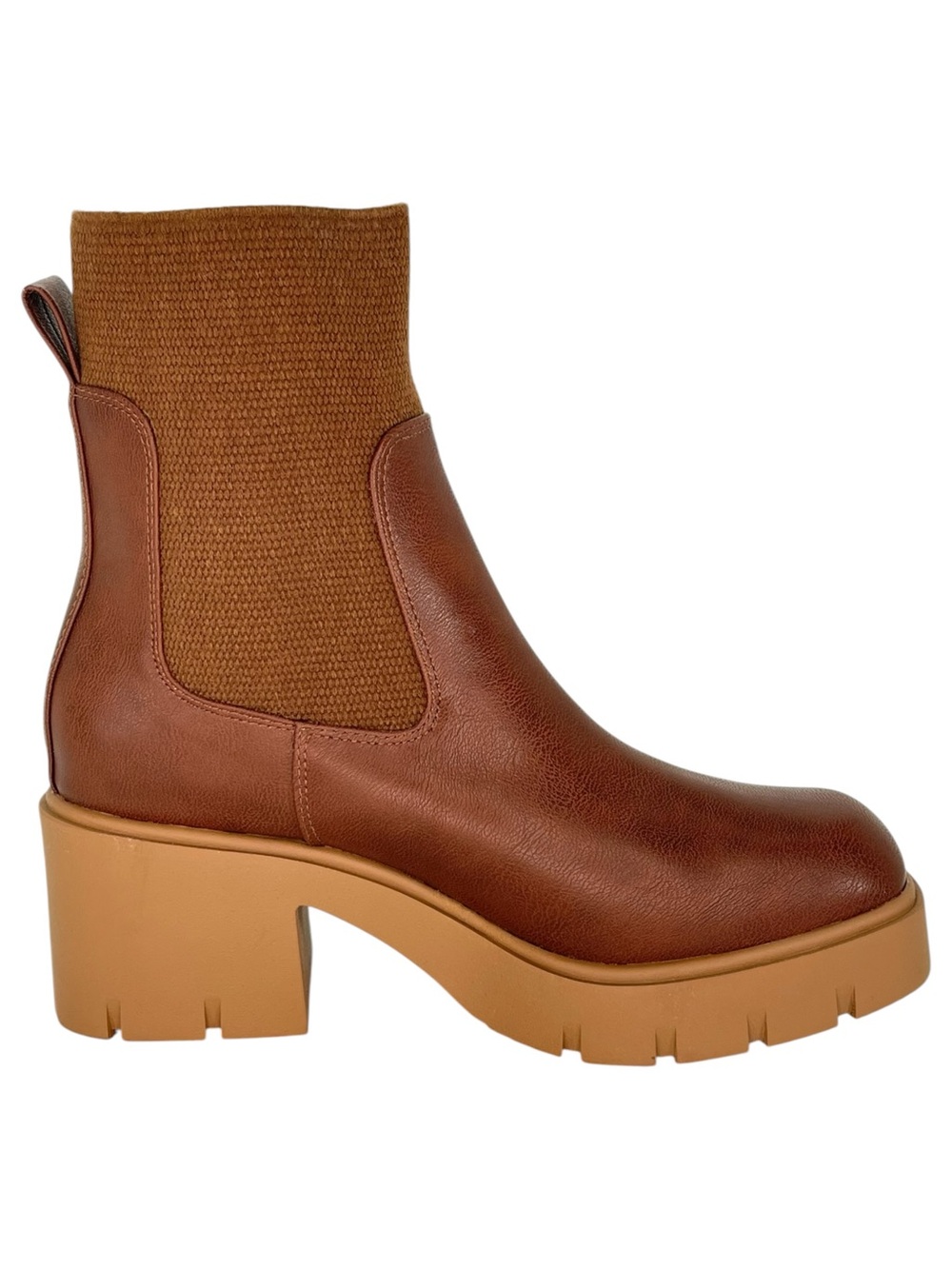 Sun + Stone Verityy Brown Faux Leather Womens Ankle Boots Size 8.5M - Picture 5 of 10